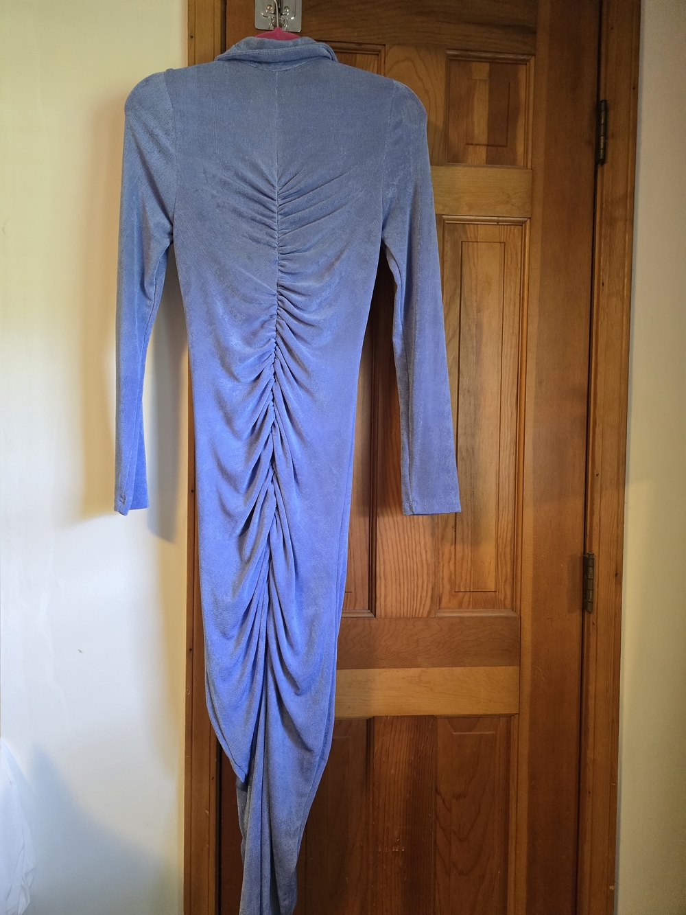 Akira Lavender Ruched Button-Front Long Sleeve Dress - Picture 15 of 16